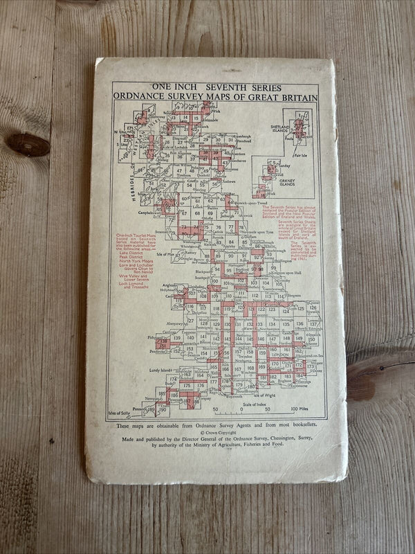 BRIGHTON & WORTHING Ordnance Survey Seventh Series 1-inch 1960 Sheet 182