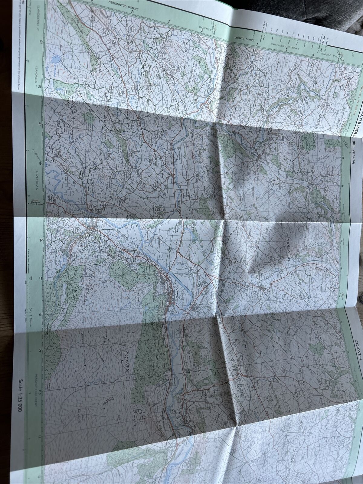 CORWEN Pathfinder 805 Ordnance Survey SJ04/14 1:25000 1982 Glyndyfrdwy Druid