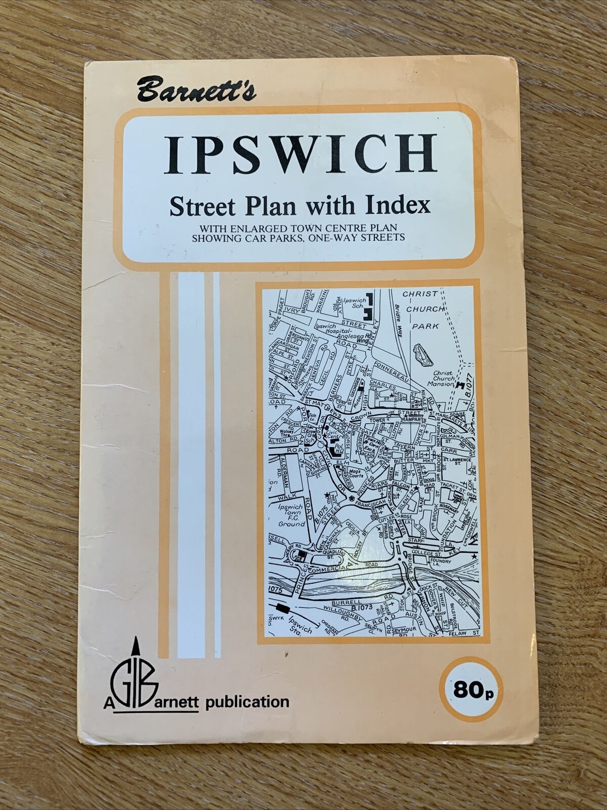 Ipswich - Barnetts Map Street Plan Circa 1980 