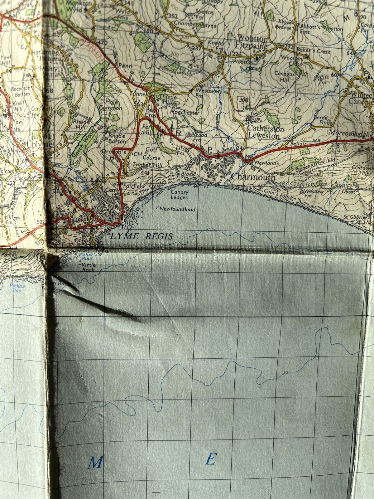 TAUNTON & LYME REGIS Ordnance Survey Seventh Series CLOTH 1 inch 1960 Sheet 177