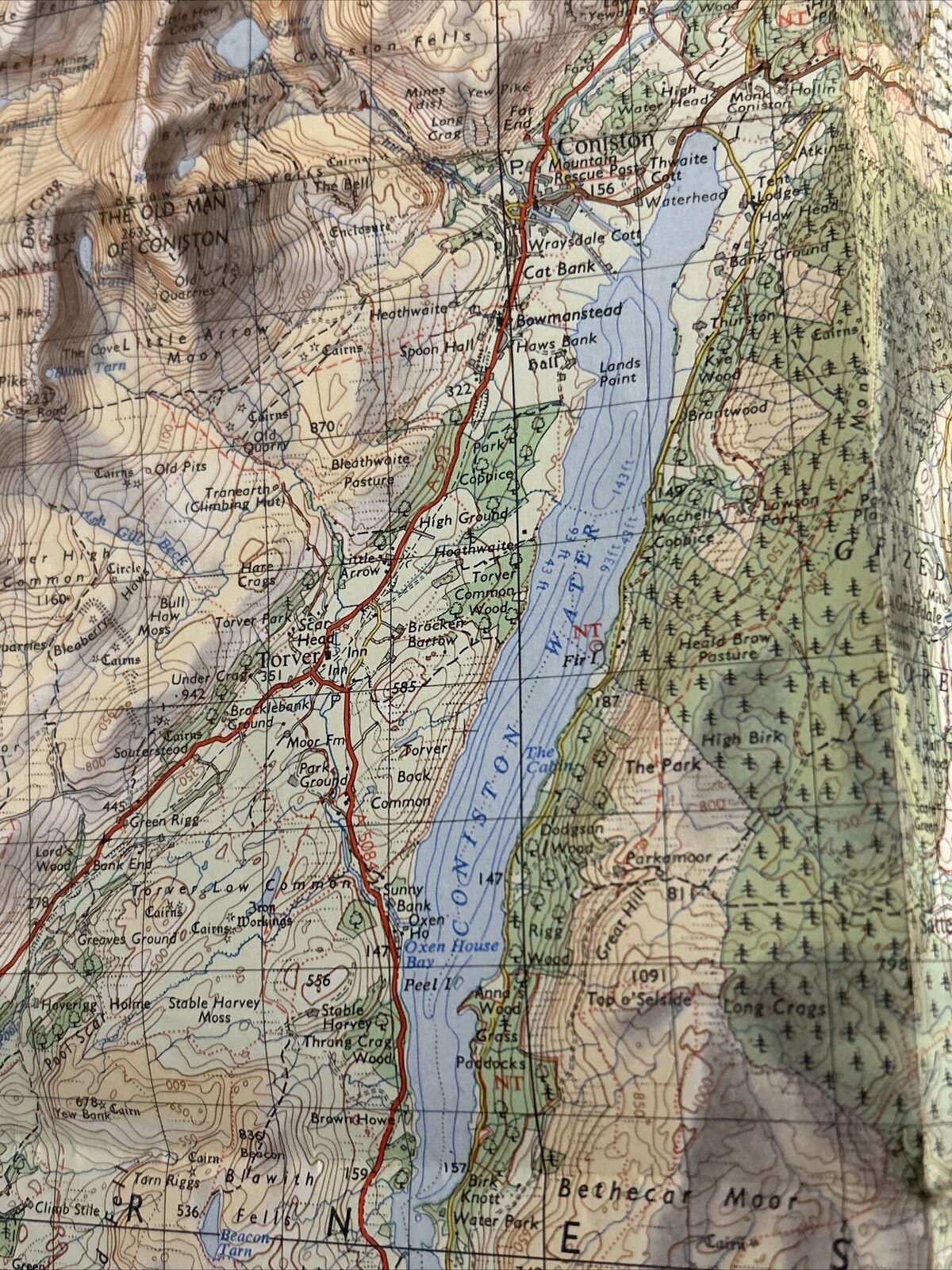 LAKE DISTRICT 1966 Ordnance Survey Tourist Map The Lakes Coniston Windermere