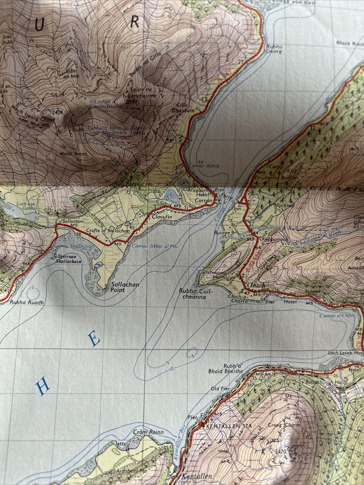 LORN & LOCHABER Ordnance Survey One Inch CLOTH Tourist Map 1959 Oban & Lochaber