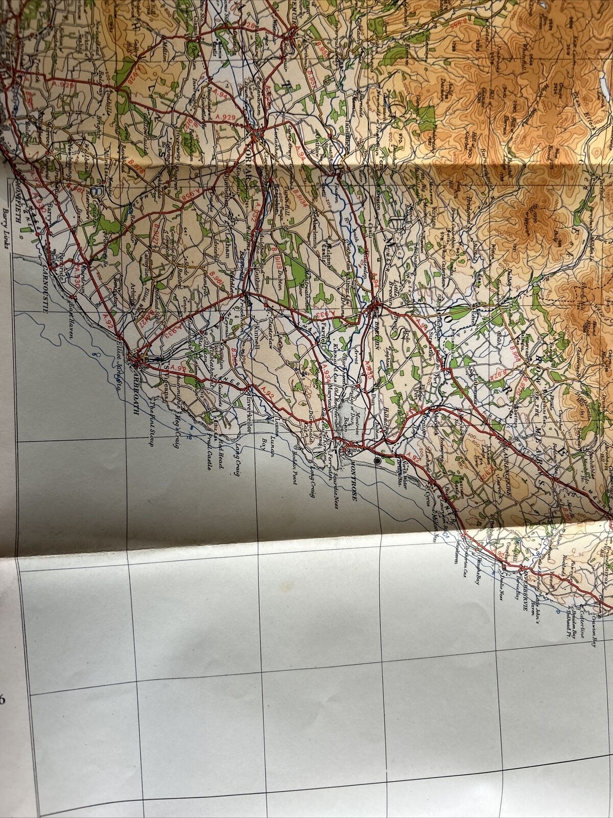The EASTERN HIGHLANDS Ordnance Survey Paper Sheet 5 Quarter Inch Map 4th Ed 1946