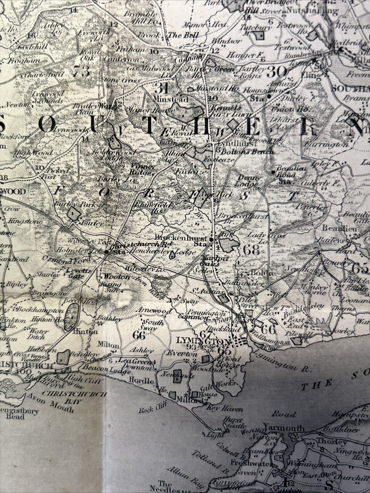 HAMPSHIRE & ISLE OF WIGHT Thomas Letts Reduced Ordnance Survey Map 1930?
