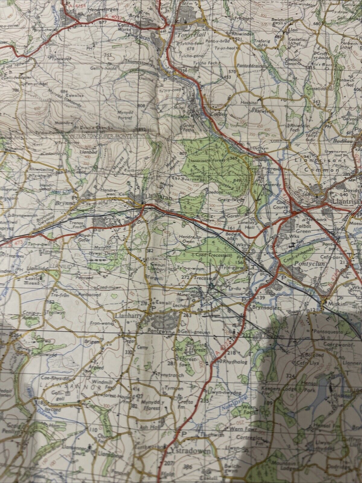 CARDIFF Ordnance Survey One Inch Map Sheet 154 Reasonable Condition 1966 Marks