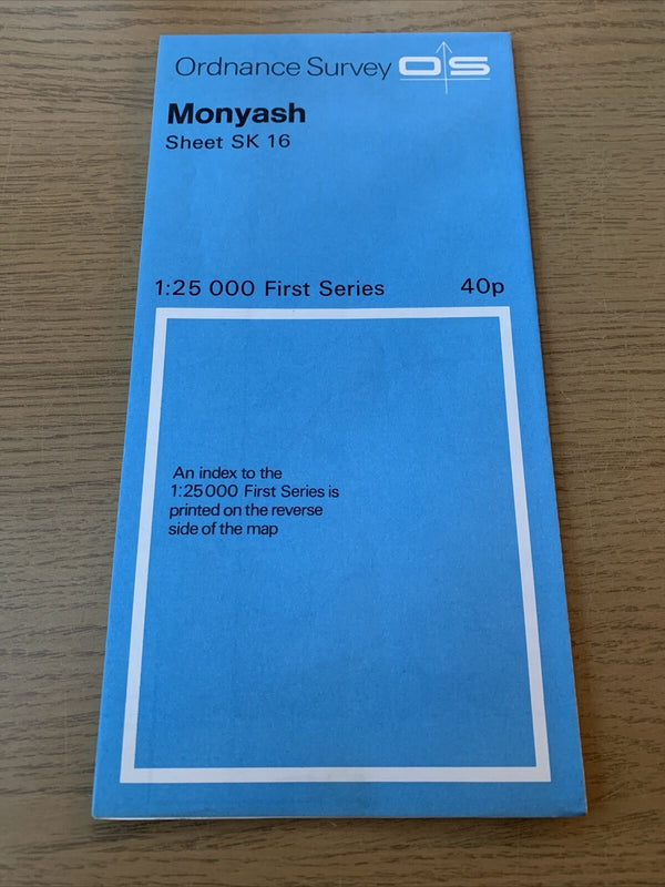 Monyash Ordnance Survey 1:25000 First Series Sheet SK 16 1951 Revised 1961 Derbs