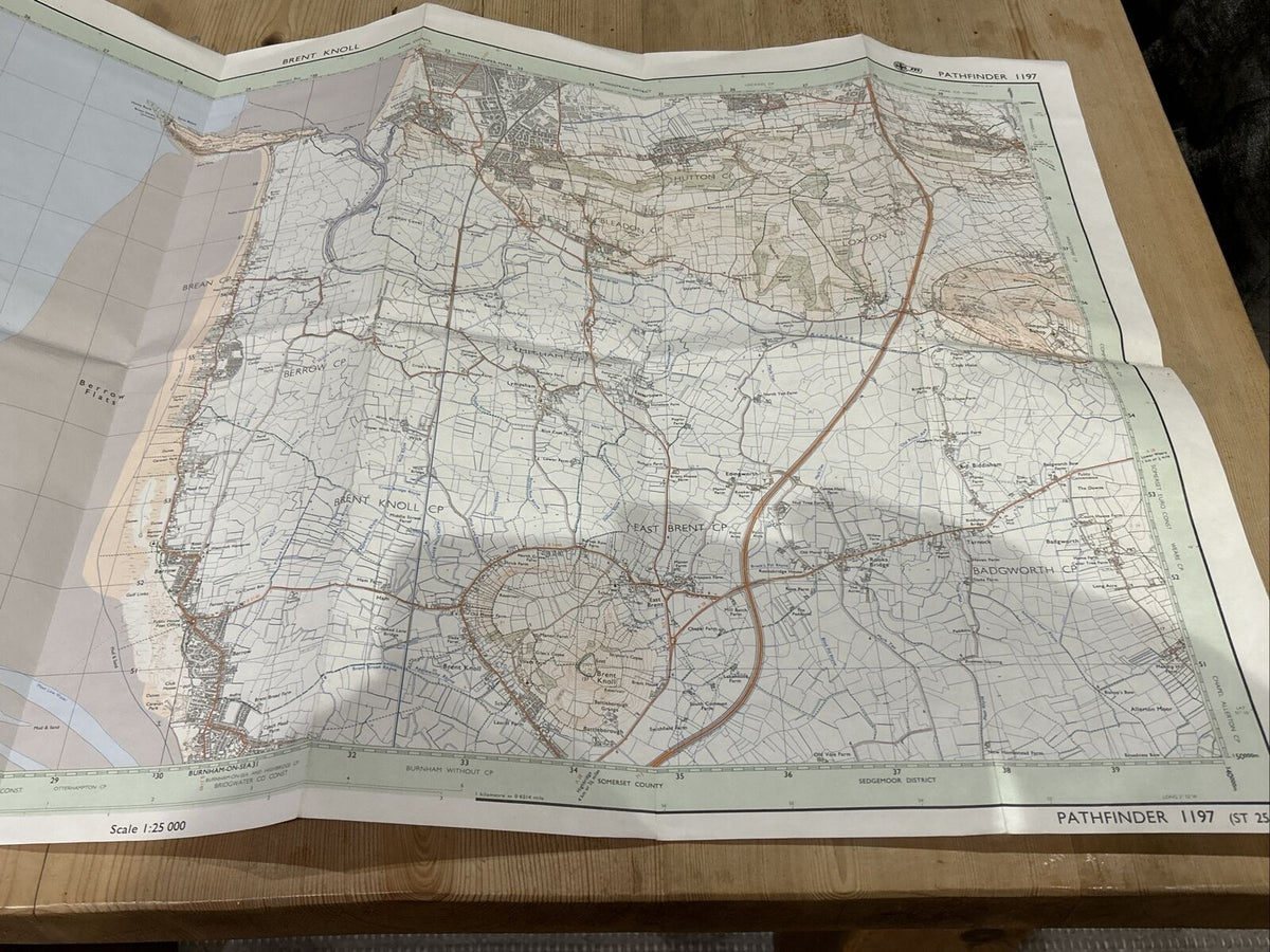 BRENT KNOLL 1981 Ordnance Survey Pathfinder 1197 Map 1:25000 Loxton Banwell