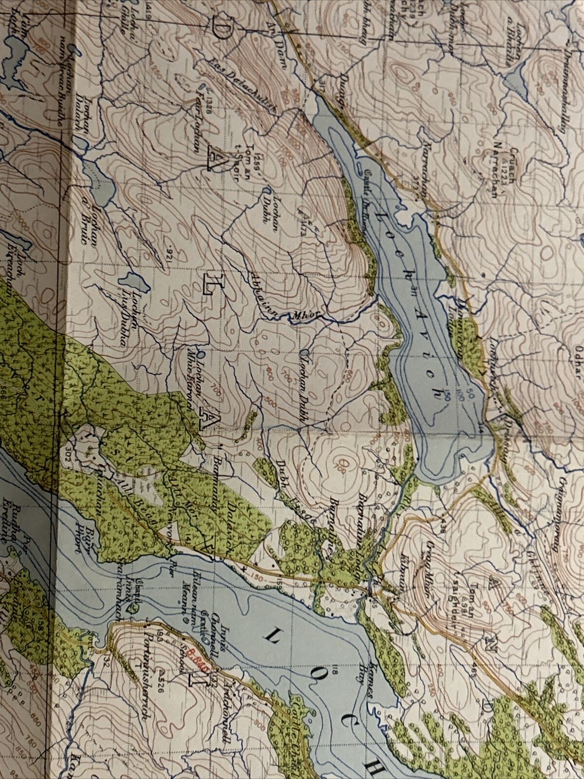 OBAN & LOCH AWE Ordnance Survey One Inch Sheet 61 Popular Edition 1925 Inveraray