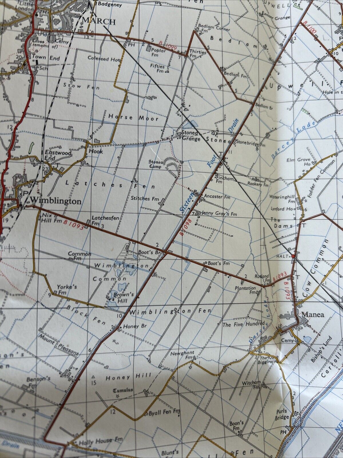 CAMBRIDGE & ELY No 135 1969 Ordnance Survey One Inch Map Newmarket Soham