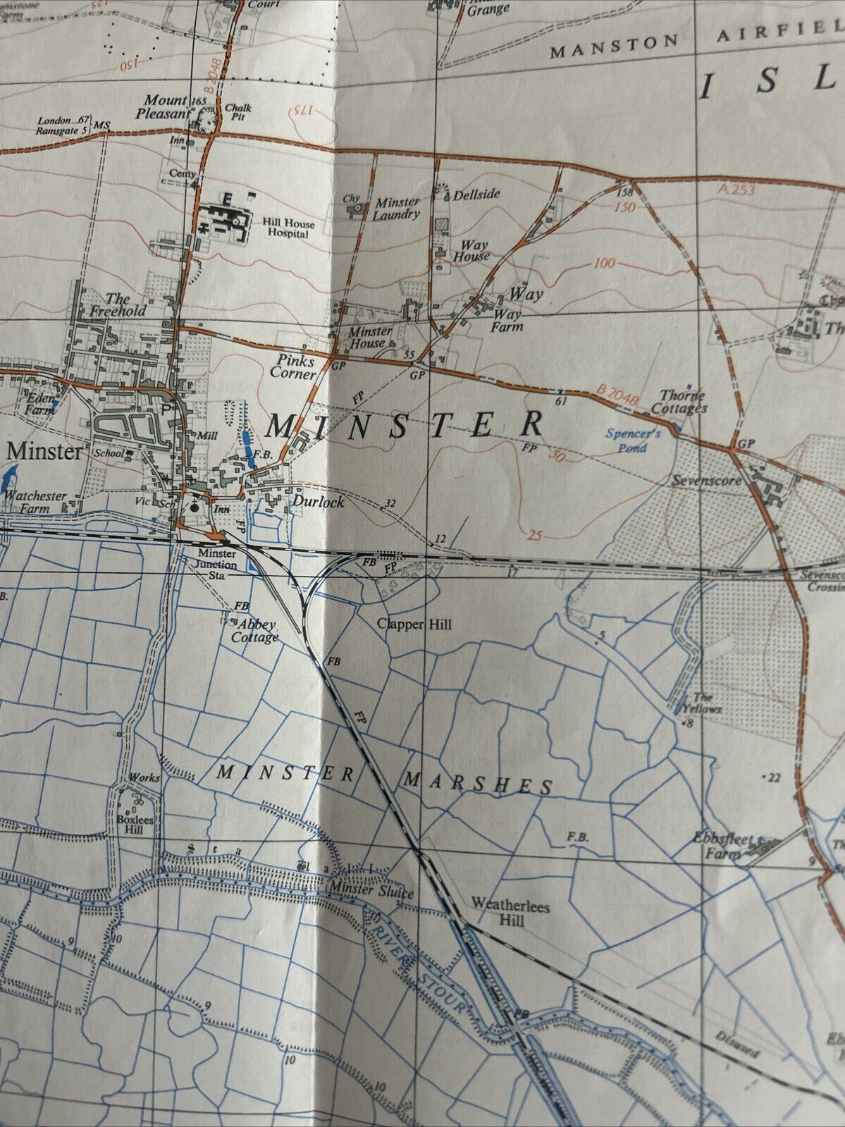 MARGATE Ordnance Survey First Series Sheet TR36 1:25,000 1961 Ramsgate Thanet