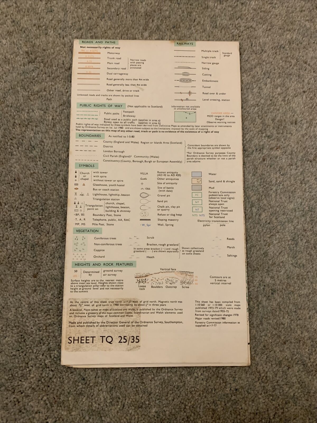 CATERHAM Oxted Pathfinder Ordnance Survey Sheet TQ25/35 1:25000 1980