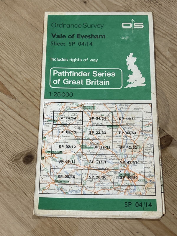 VALE OF EVESHAM Ordnance Survey Pathfinder Map SP04/14  1981