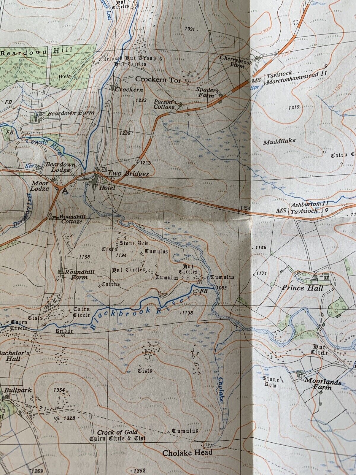 Two Bridges Devon Ordnance Survey 1:25000 First Series 1974 Sheet SX67 Dartmoor