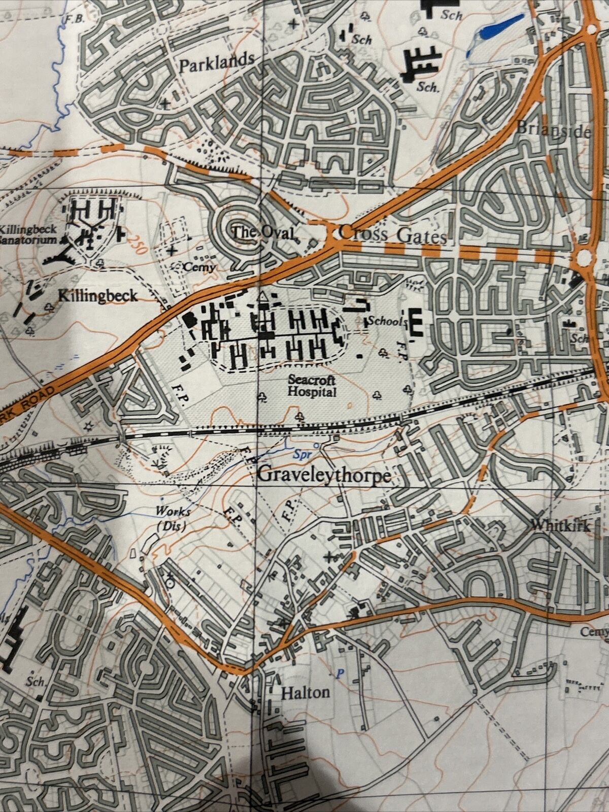 LEEDS East Ordnance Survey First Series 1:25,000 Map SE33 1953 Seacroft Scholes