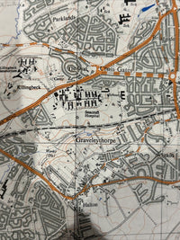 LEEDS East Ordnance Survey First Series 1:25,000 Map SE33 1953 Seacroft Scholes