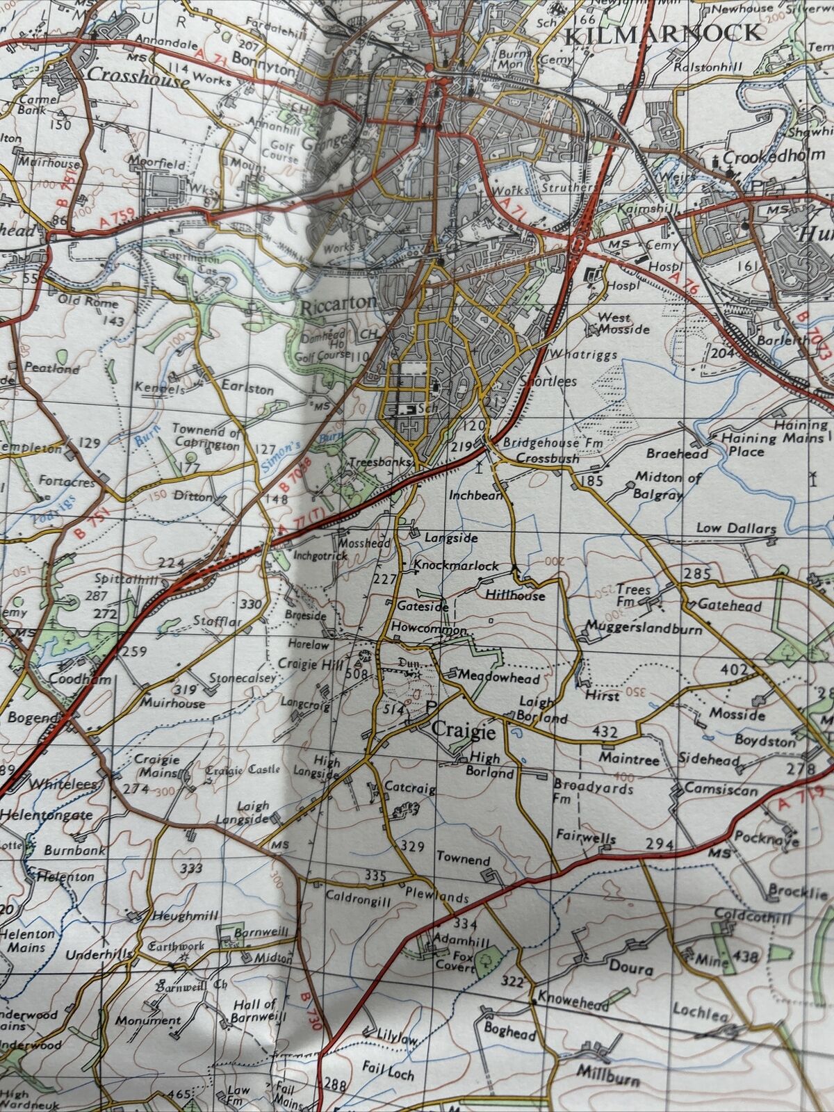 AYR Ordnance Survey One Inch Sheet 67 Good Condition 1964 Prestwick Cumnock