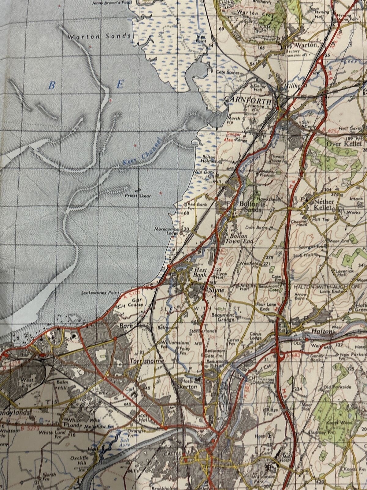 LANCASTER & KENDAL Ordnance Survey Map Seventh Edition One Inch 1965 Sheet 89