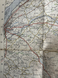 SNOWDON Ordnance Survey CLOTH Seventh Series Map One Inch 1962 Sheet 107 Pentir