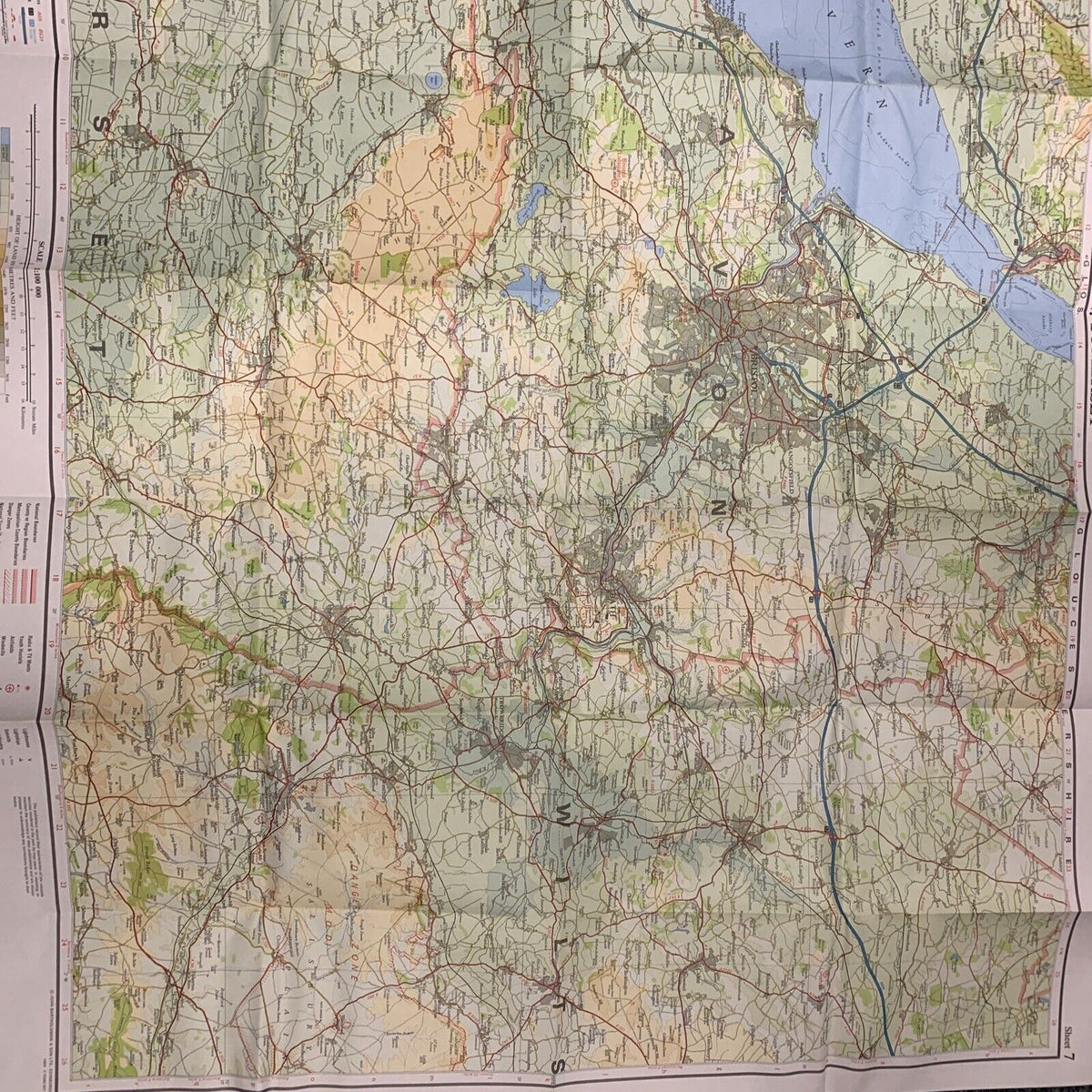 BRISTOL & NORTH SOMERSET - Bartholomew National Map Series No 7 - 1975