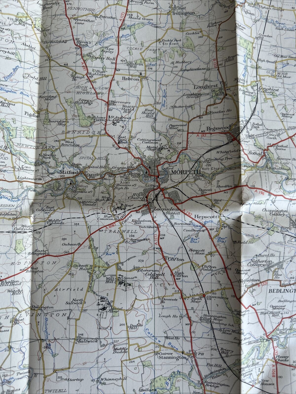 NEWCASTLE UPON TYNE Ordnance Survey Seventh Series Paper One inch 1953 Sheet 78