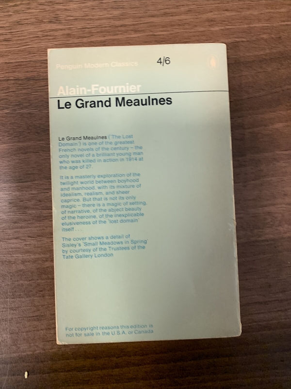 LE GRAND MEAULNES By Alain-Fournier - Penguin Modern Classics 1966