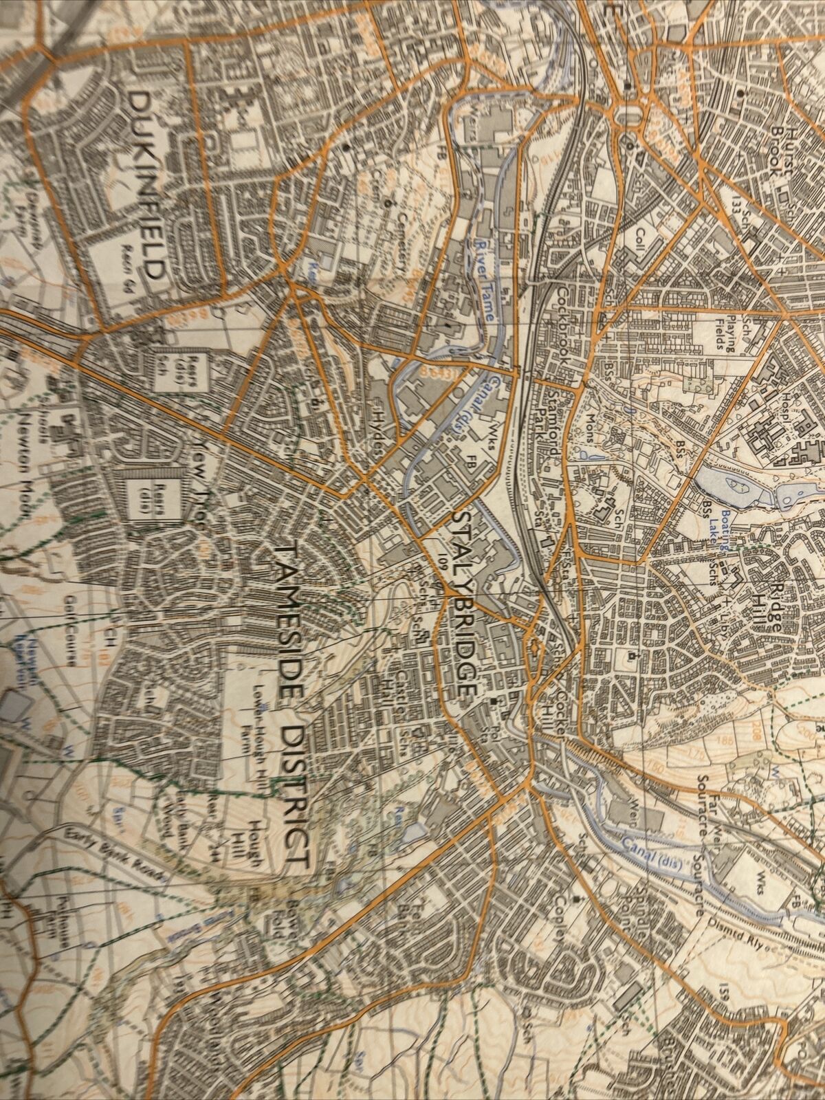 MANCHESTER & ASHTON UNDER LYNE Pathfinder Ordnance Survey SJ89/99 1:25000 1982