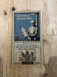 ENGLAND NORTH EAST Ordnance Survey Cloth Quarter Inch Map 1921 Sheet 3 Third Ed