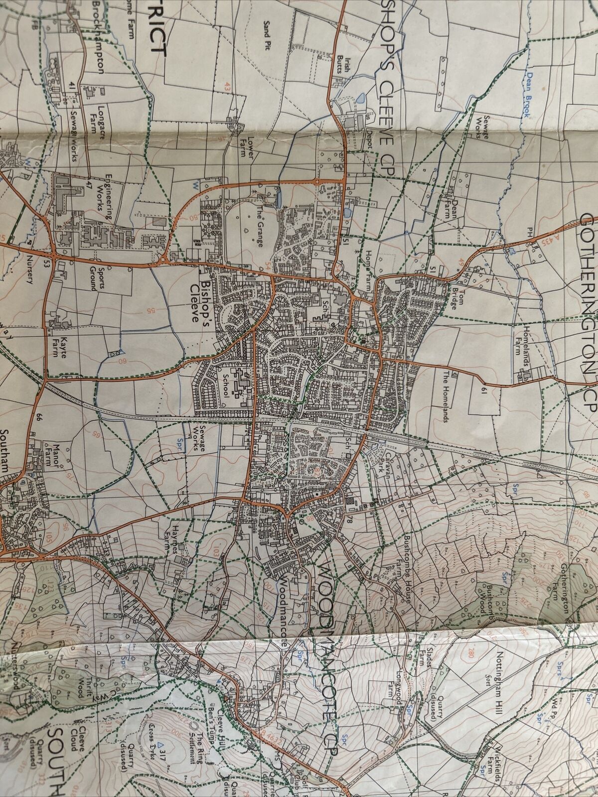 CHELTENHAM Pathfinder 1066 Ordnance Survey 1:25,000 1990 Woodmancote