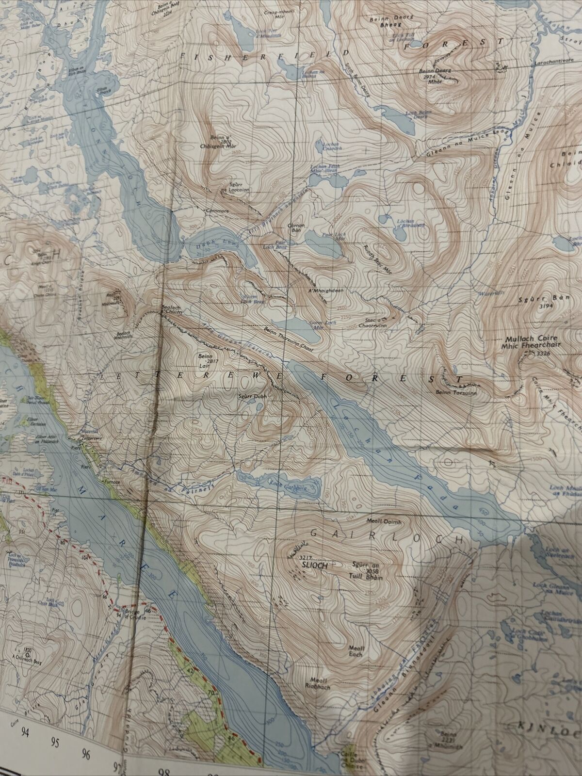 GAIRLOCH No 19 1958 CLOTH Seventh Series Ordnance Survey One Inch Map