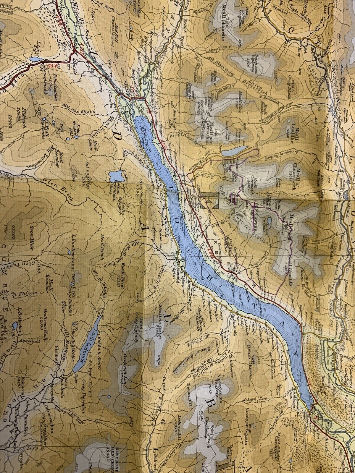 Perthshire - 1970 Bartholomews Cloth Map No 48 Perth Crief Killin