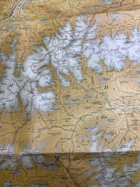 Grampians - Scotland Loch Ness Great Glen - No 51 Bartholomews Cloth Map 1965