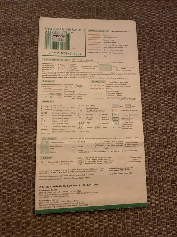 TONBRIDGE & EDENBRIDGE Pathfinder Ordnance Survey 1:25000 1981 No 1228