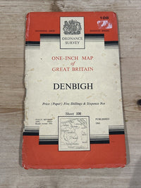 DENBIGH Ordnance Survey Seventh Series Paper One inch 1961 Sheet 108 The Alarm