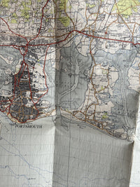 CHICHESTER Ordnance Survey Cloth One Inch Map 1945 Sixth Edition Sheet 181