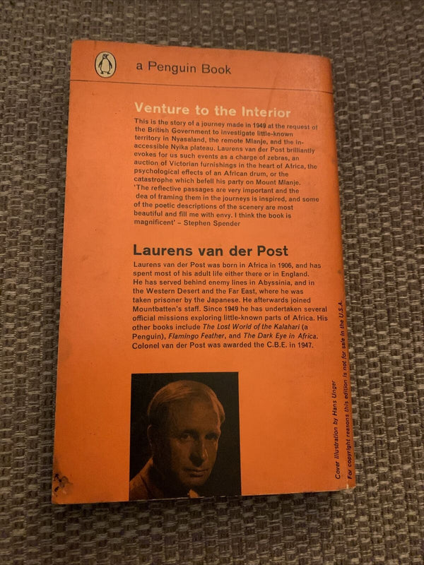 VENTURE TO THE INTERIOR Laurens van der Post - Penguin Books 1963 No 1238