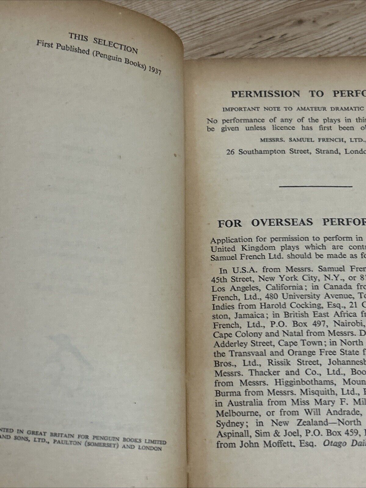 SEVEN FAMOUS ONE-ACT PLAYS Various - Penguin Books 1937 No 117 First Dust Jacket