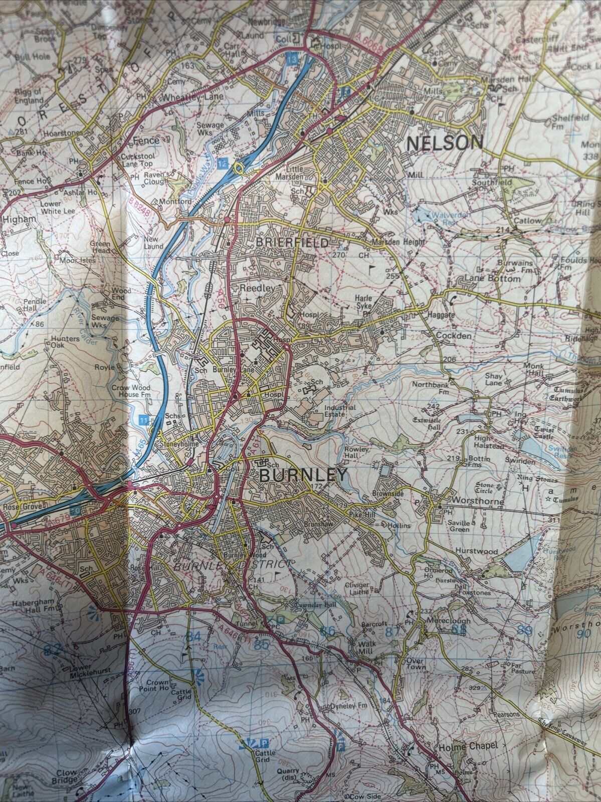 BLACKBURN & BURNLEY Landranger Paper Cover  Ordnance Survey  1:50,000 1984