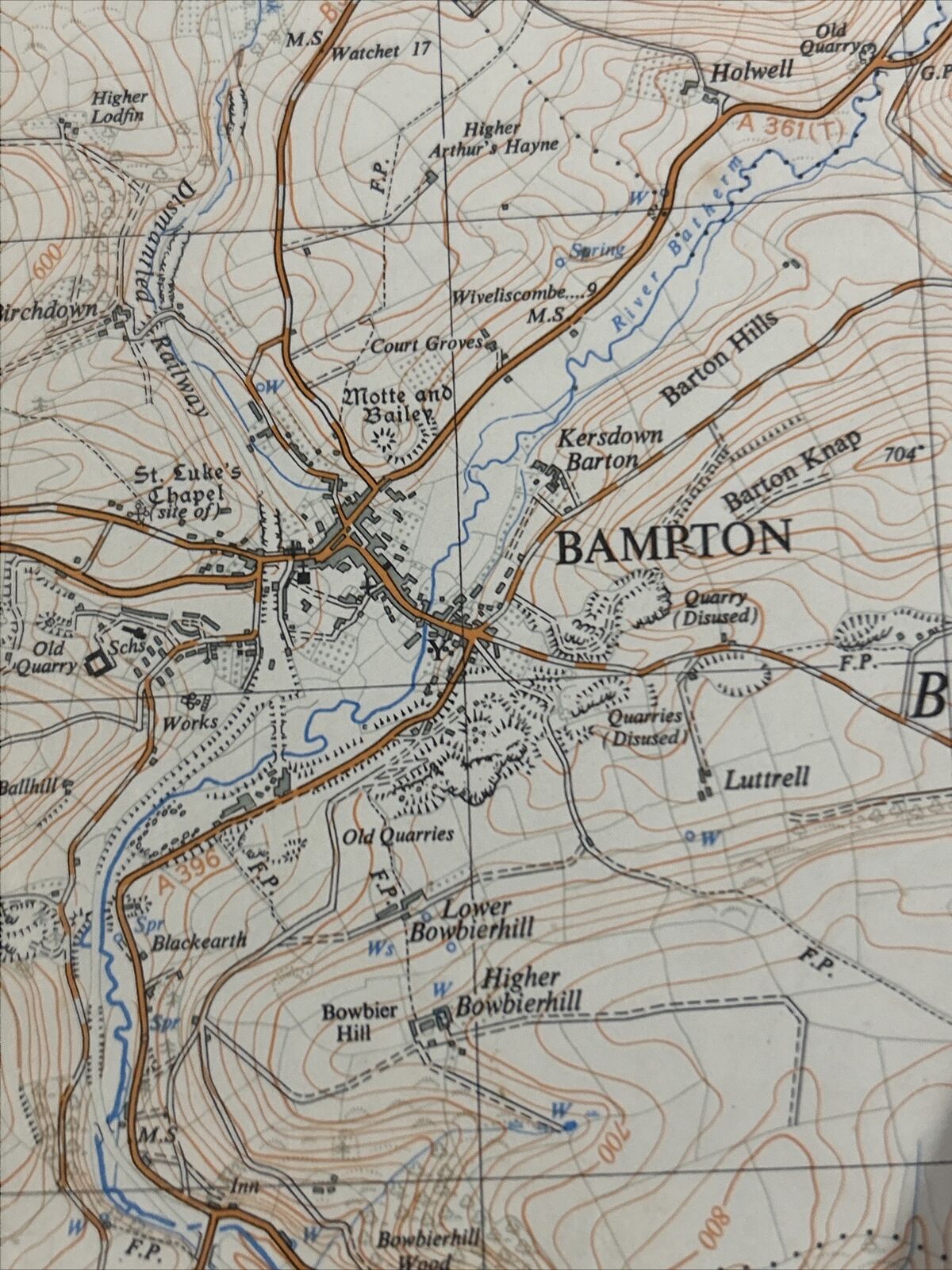 DULVERTON 1962 Ordnance Survey Sheet SS92 2 & Half Inch MAP Bampton Exebridge