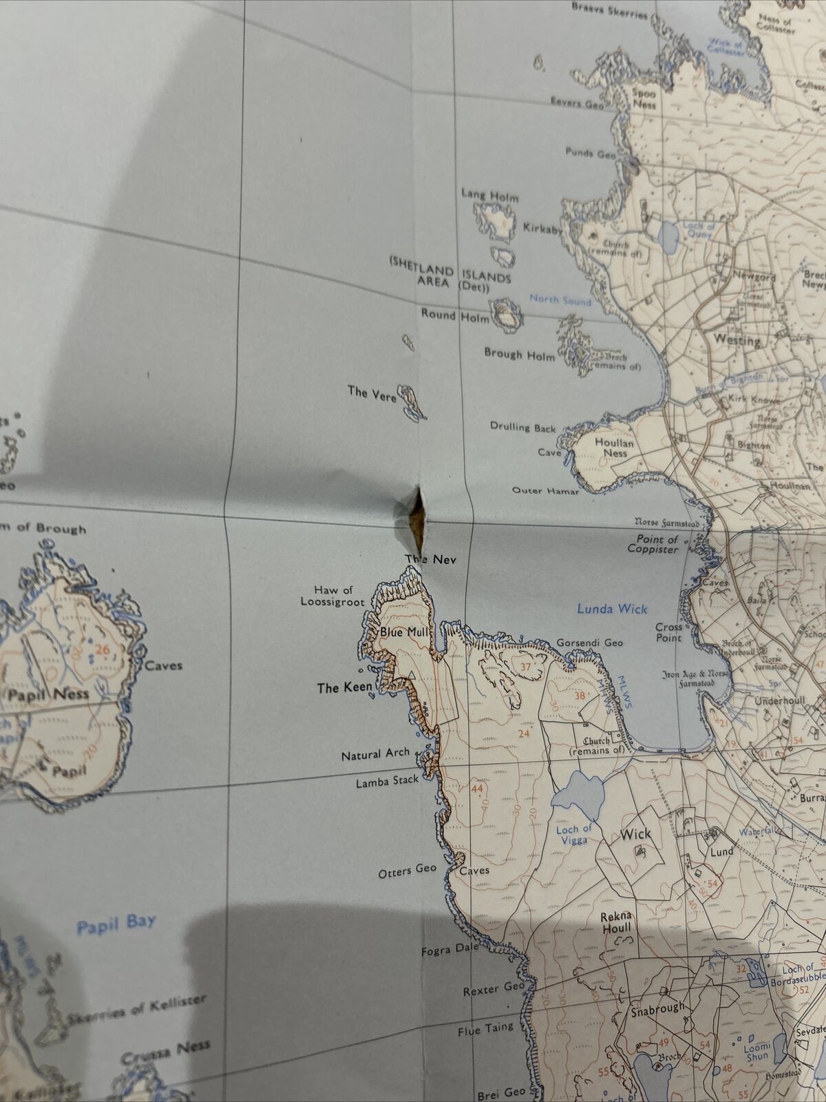 BALTASOUND Ordnance Survey Second Series 1:25,000 Map HP40/50/60 1976 Shetland