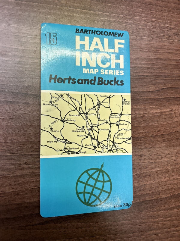 HERTS & BUCKS Bartholomew - Half Inch Map 1969 No 15 North London Aylesbury