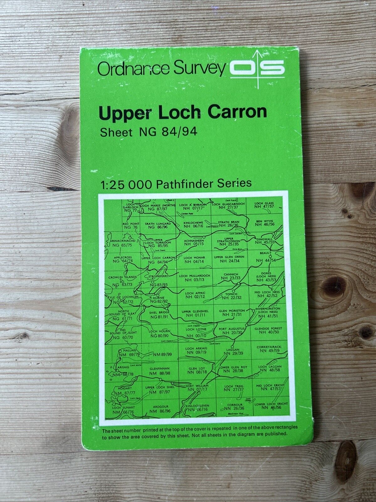 UPPER LOCH CARRON Ordnance Survey Map Pathfinder NG 84/94 1975 Kishorn