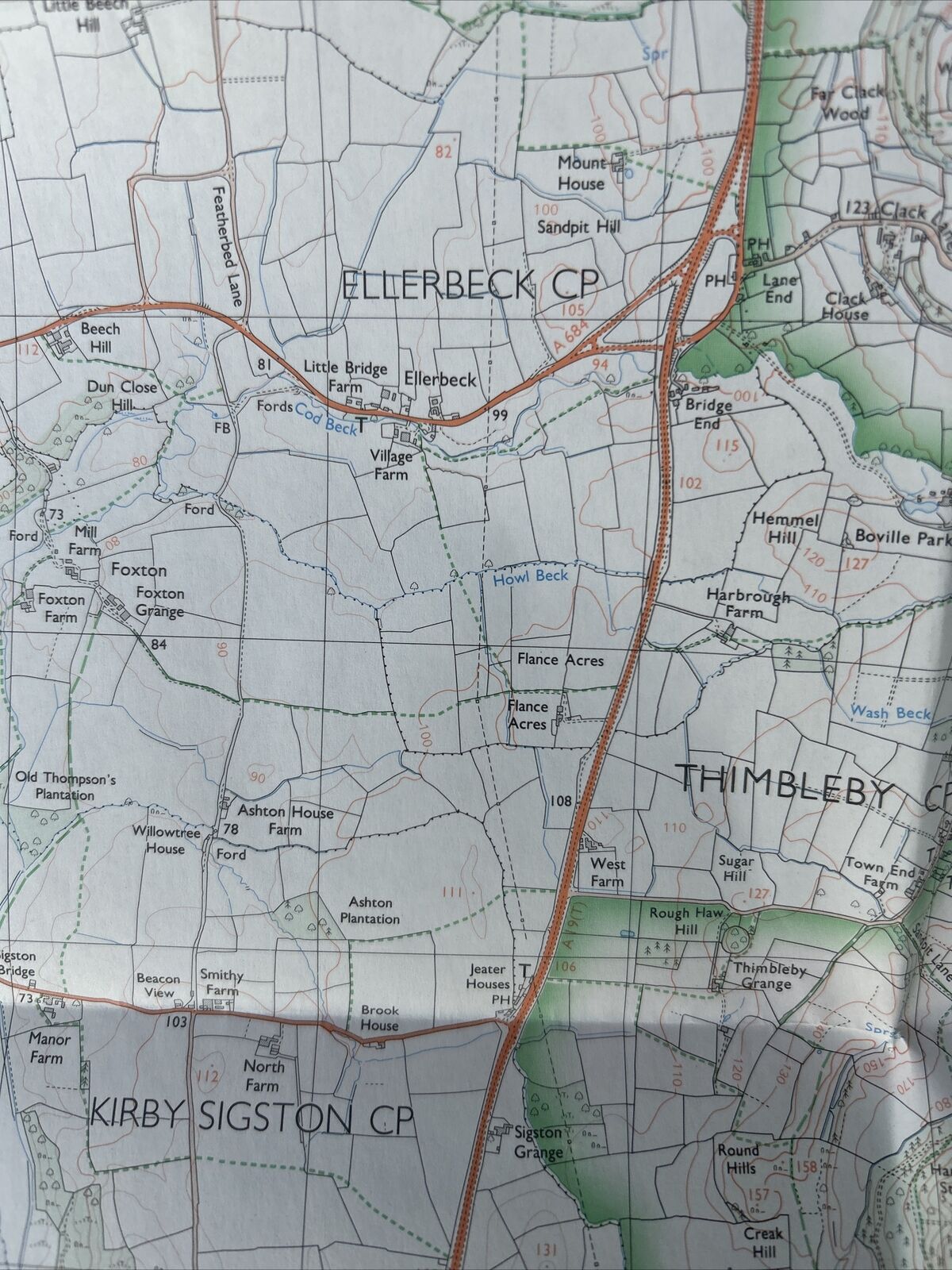THIRSK Pathfinder 621 Ordnance Survey SE48/49 1:25000 1988 Osmotherley Kepwick