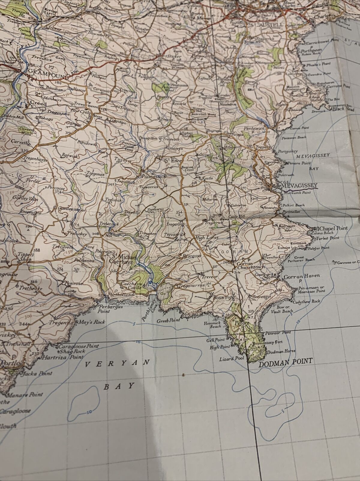 Truro Falmouth Cornwall Cloth 1946 6th Series Ordnance Survey One Inch Sheet 190