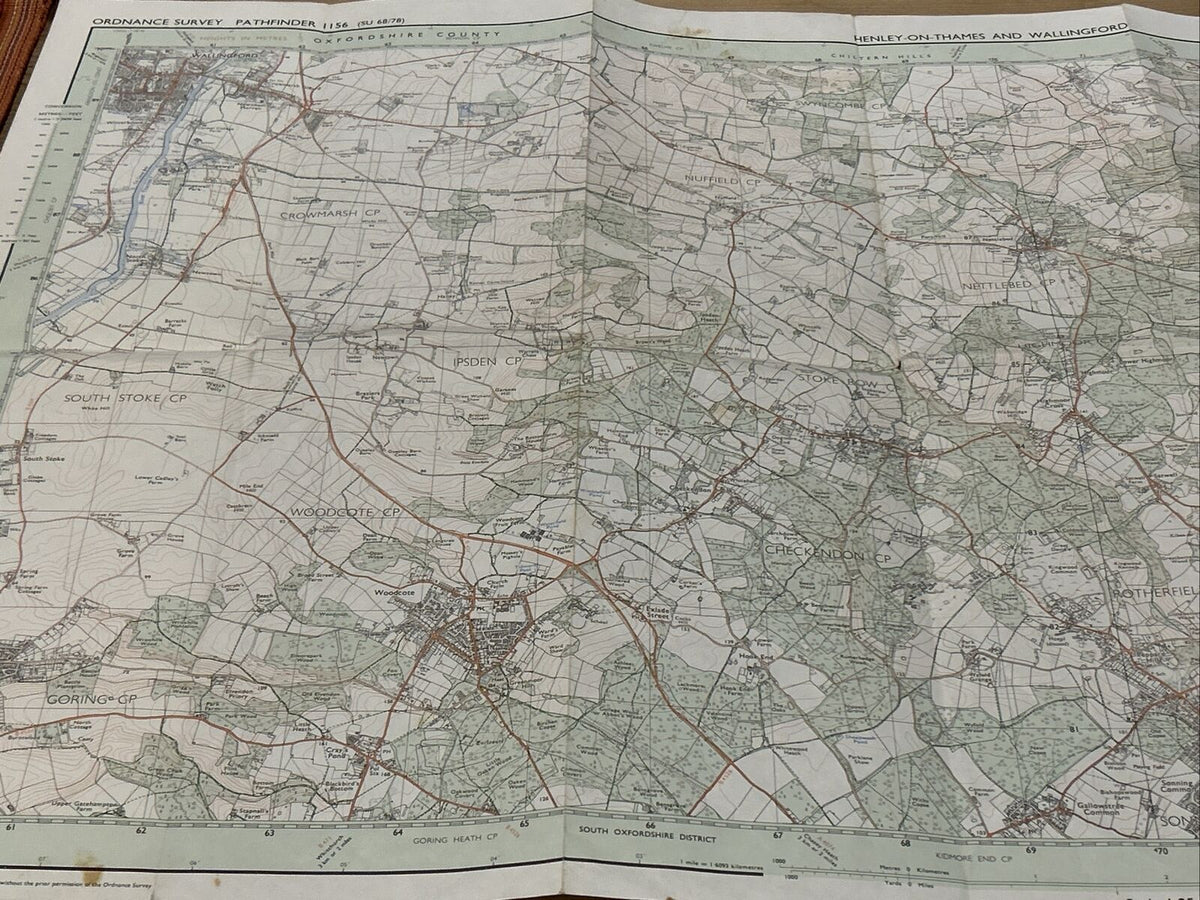 HENLEY-ON-THAMES WALLINGFORD Pathfinder 1156 Ordnance Survey Sheet 1:25000 1990