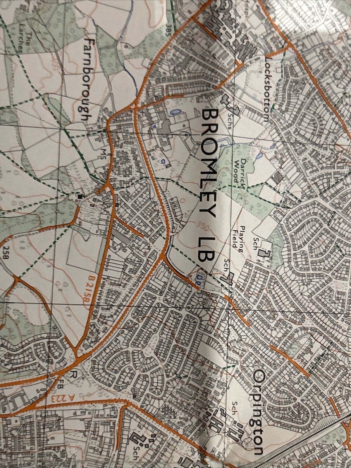 ORPINGTON Ordnance Survey Second Series 1:25,000 Map TQ46/56 1973 Bromley