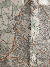 ORPINGTON Ordnance Survey Second Series 1:25,000 Map TQ46/56 1973 Bromley