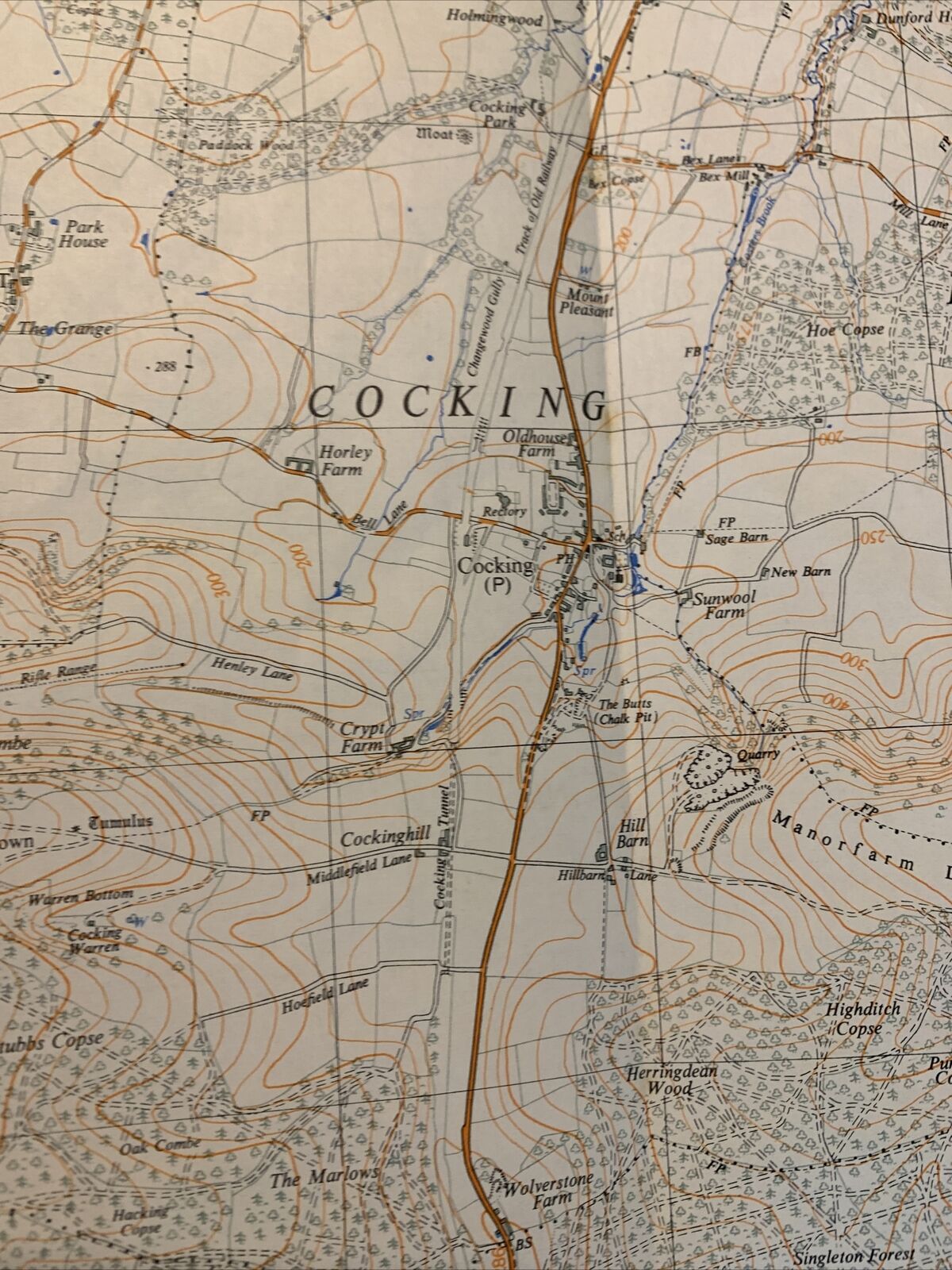 COCKING Ordnance Survey 1:25000 First Series 1958 SU81 Singleton Treyford