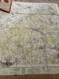 THE CHILTERNS Ordnance Survey Cloth 1 In Map 1945 Sixth Edition Sh 159 Dissected