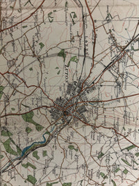 LUTON Ordnance Survey CLOTH One Inch Map 1923 Sheet 95 Contoured Woburn