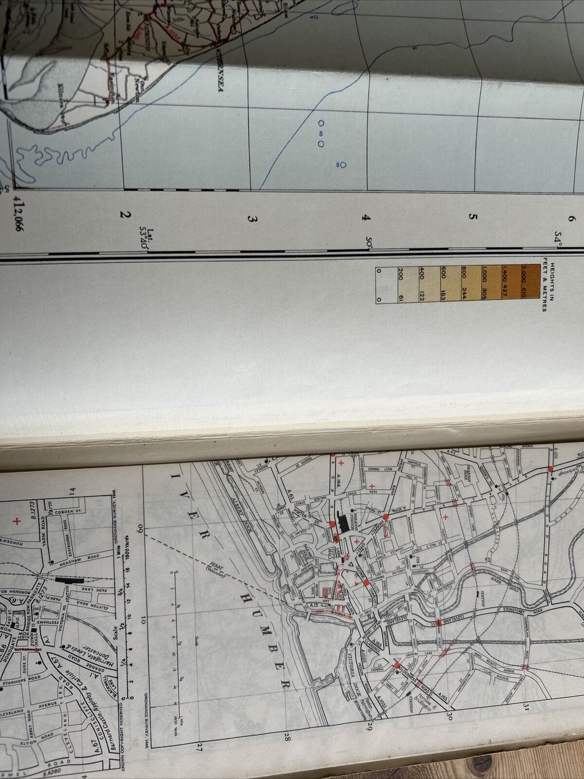 ENGLAND NORTH EAST Ordnance Survey CLOTH Sh 3 Quarter Inch Map 4th Ed 1946 York